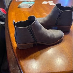 Grey and tan dress shoes